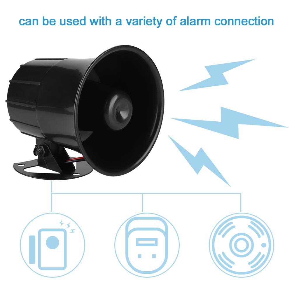 Sirena de Alarma 110 dB con Cable DC 12V para Protección de Seguridad en Hogar y Aire Libre