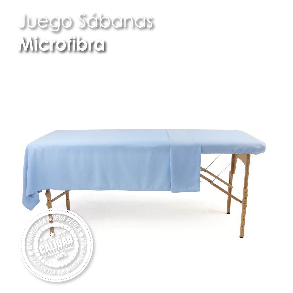 La Nueva Perla Juego Sabana Camilla Masaje Spa Exploracion Microfibra Color (Azul Cielo, 1 Juego (2 Piezas))