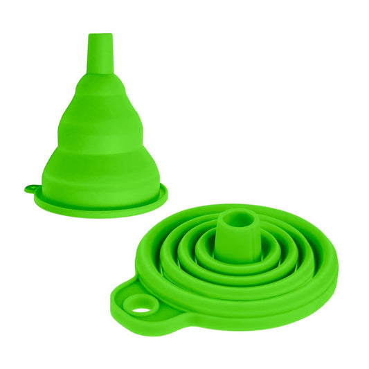 COQUO - Set 2 Piezas - Embudos Plegables de Silicón Calidad Premium (Verde)