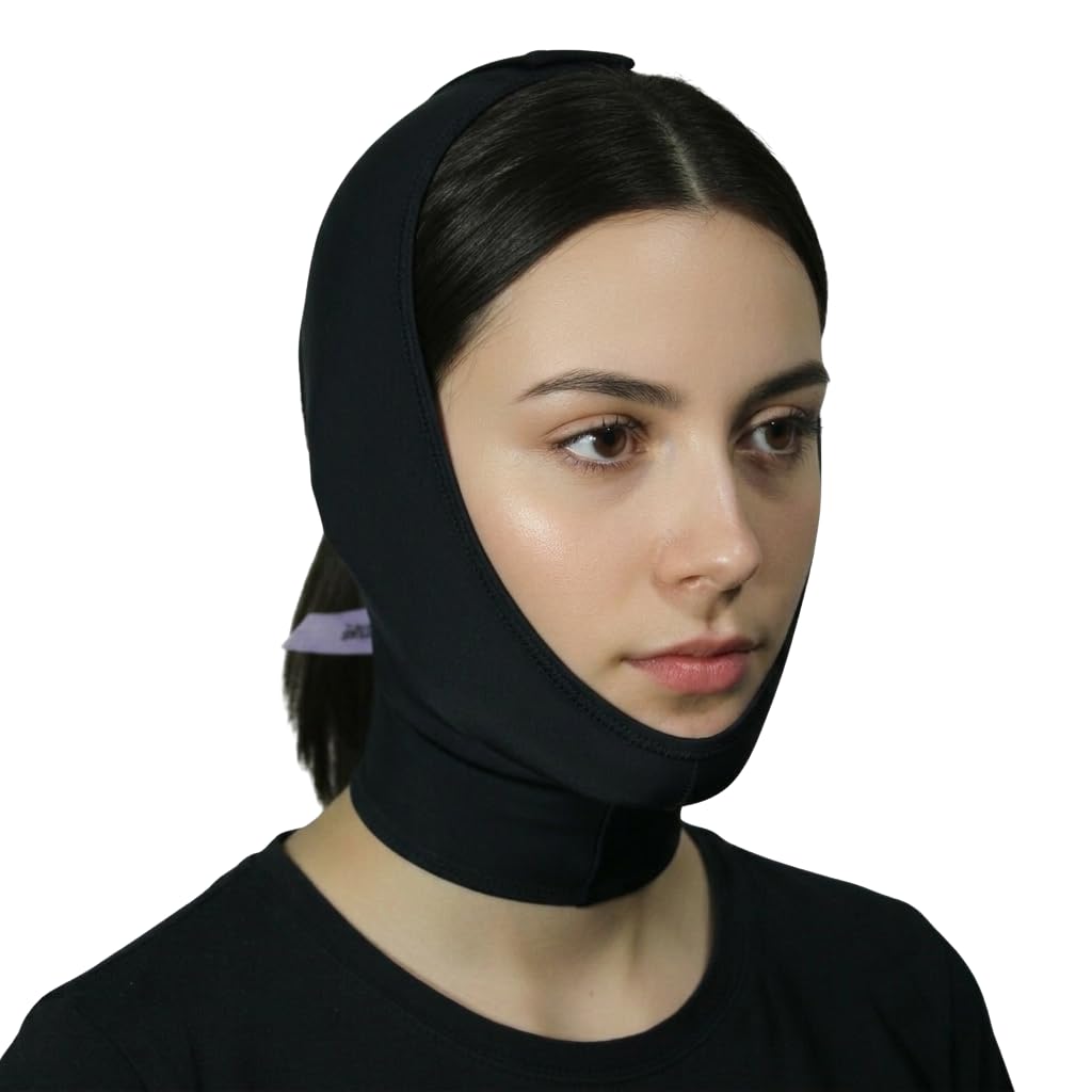 SANDRA&MONTIEL Mentonera post quirúrgica unisex unitalla ajustable para bichectomía, Correa adelgazante facial reduce papada