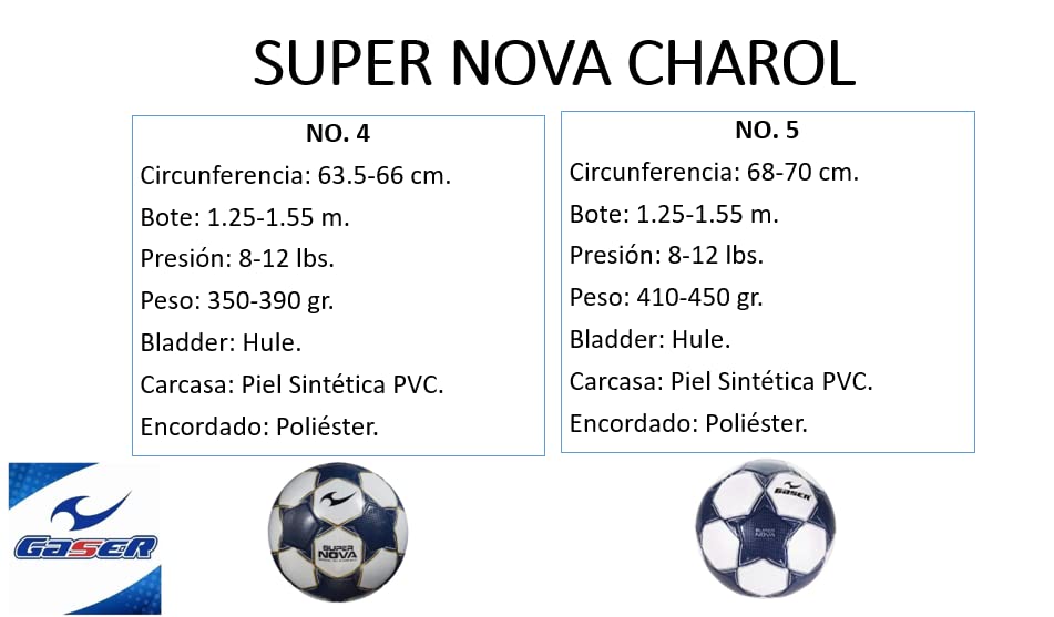 Gaser Balón Futbol Super Nova (Azul con Oro, No. 4)