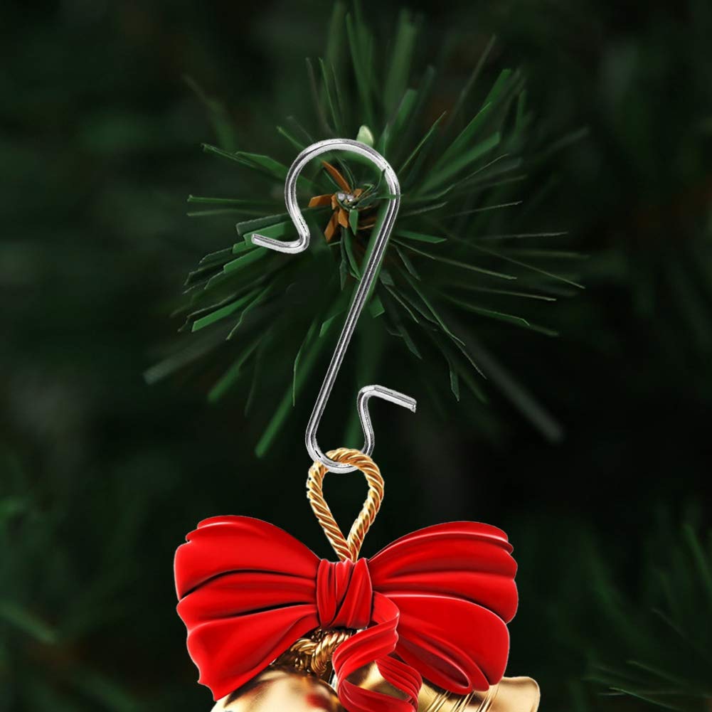Ganchos para Adornos Multiusos de Metal Blanco en Forma de S para Decoración de Navidad