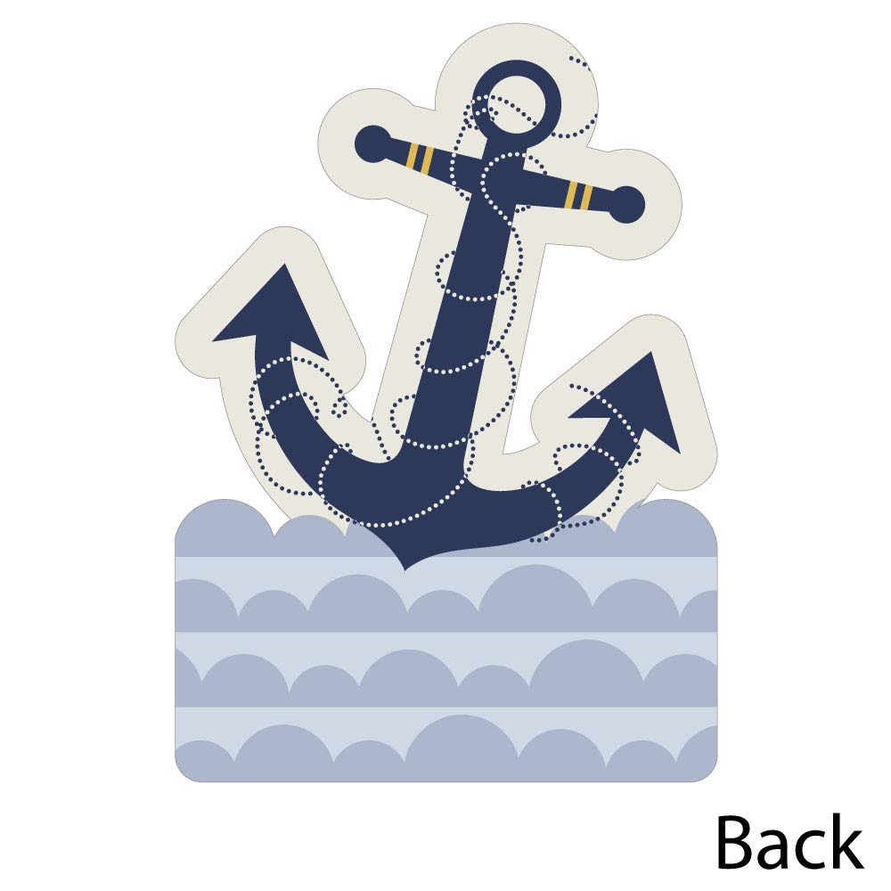 Ahoy – Tarjetas de agradecimiento con forma náutica – Tarjetas de agradecimiento para baby shower o fiesta de cumpleaños – Tarjetas de agradecimiento con sobres – Juego de 12