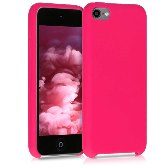 kwmobile Carcasa Compatible con Apple iPod Touch 6G / 7G (6a y 7a generación) - Funda Protectora de Silicona - Case Trasero en Rosa neón