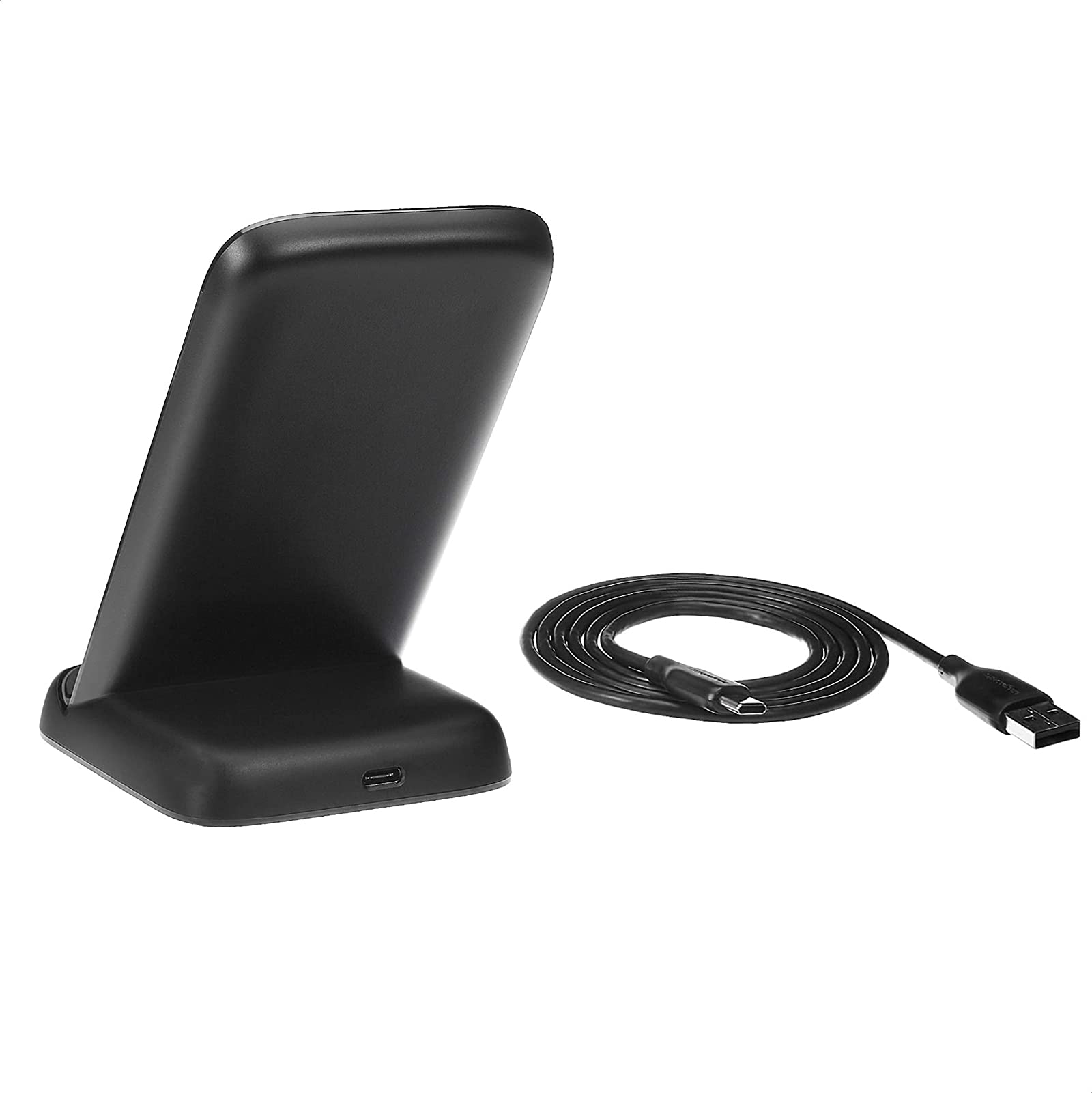 Soporte de Carga Inalámbrico Amazon Basics Negro Certificado Qi de 10 W