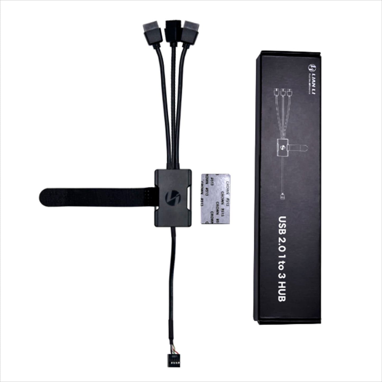 Lian LIANLI Hub USB 2.0, 1 a 3 HUB, soporta driver de la serie de ventiladores UNI, extensión de 9 pines y 3 puertos, distribuidor autorizado japonés