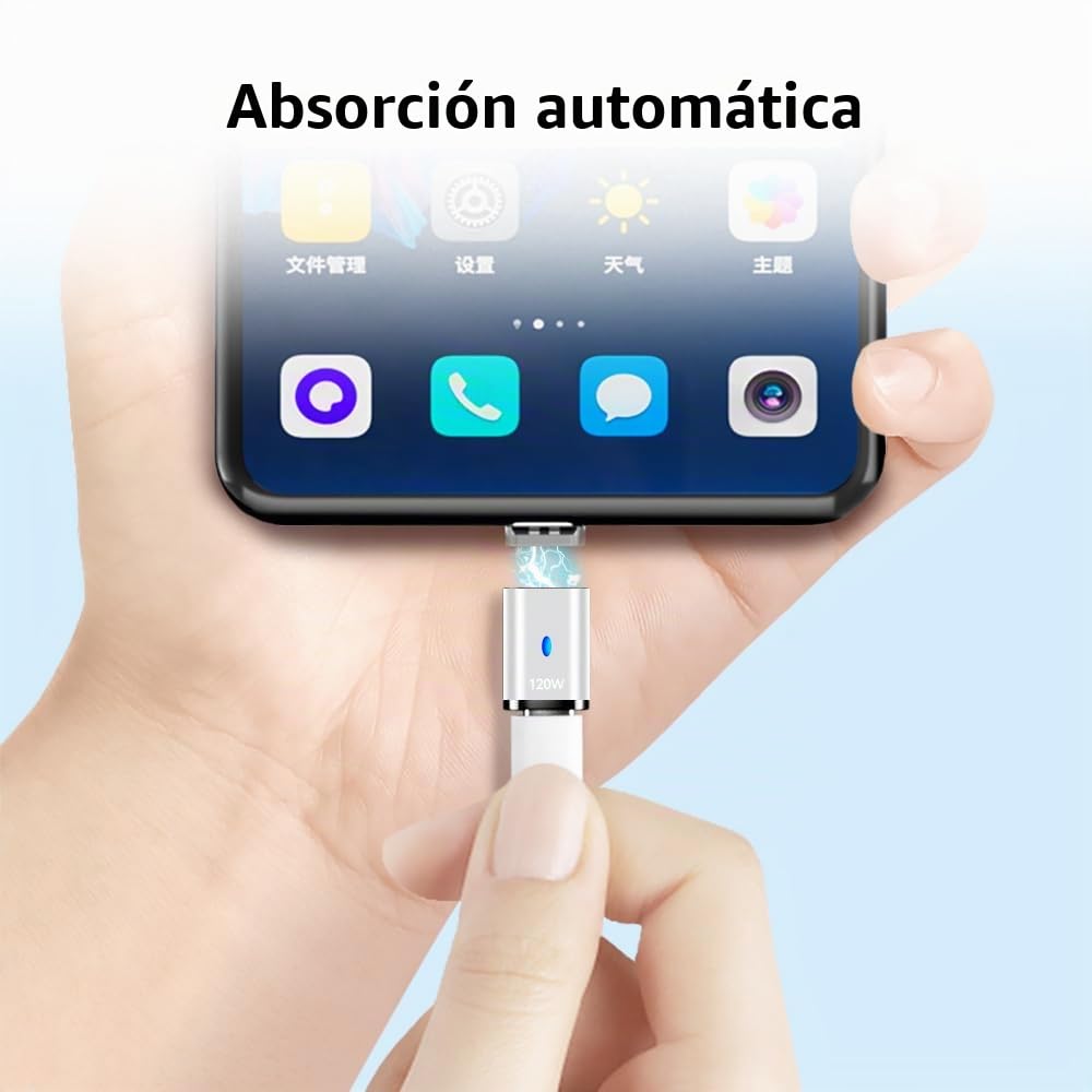 Adaptador Magnético SHEEAST USB C Negro 5 Pines 120W 480Mbps 2 Unidades