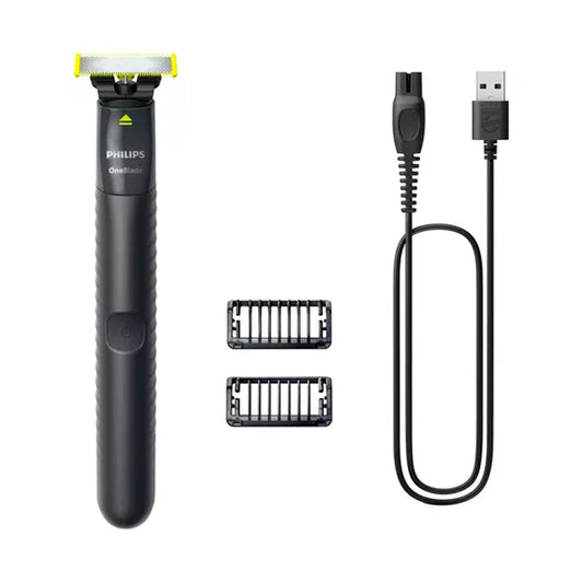 Afeitadora Philips Oneblade Verde con 2 Peines Recortadores Extraíbles y Cargador