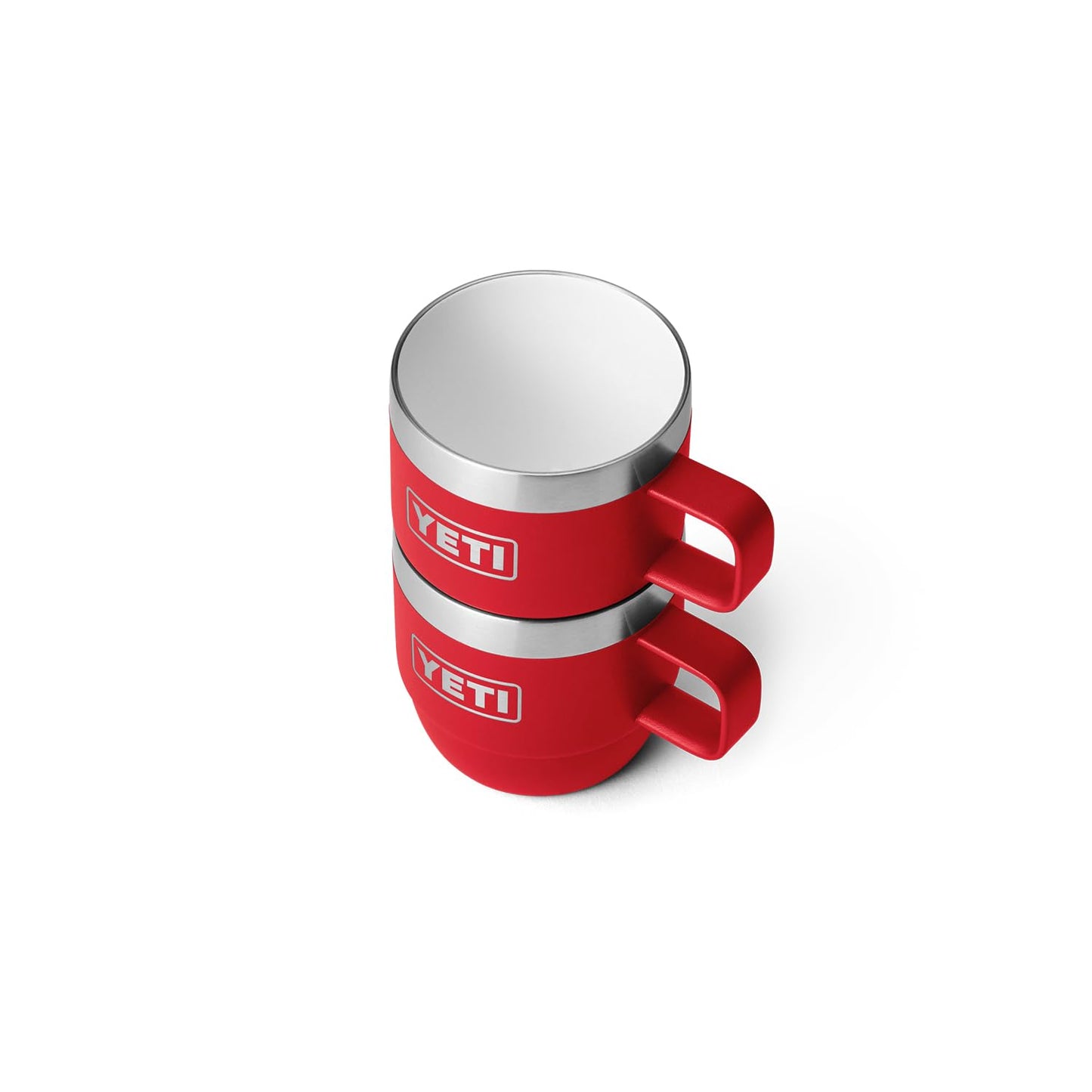 Taza de Acero Inoxidable YETI Rambler Rojo Aislada al Vacío Apilable para Café y Expreso Paquete de 2