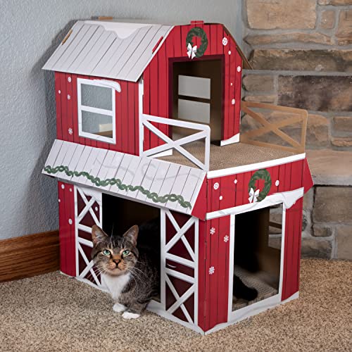 Kitty City Barn - Casa para rascar de Doble Piso, rascador para Gatos