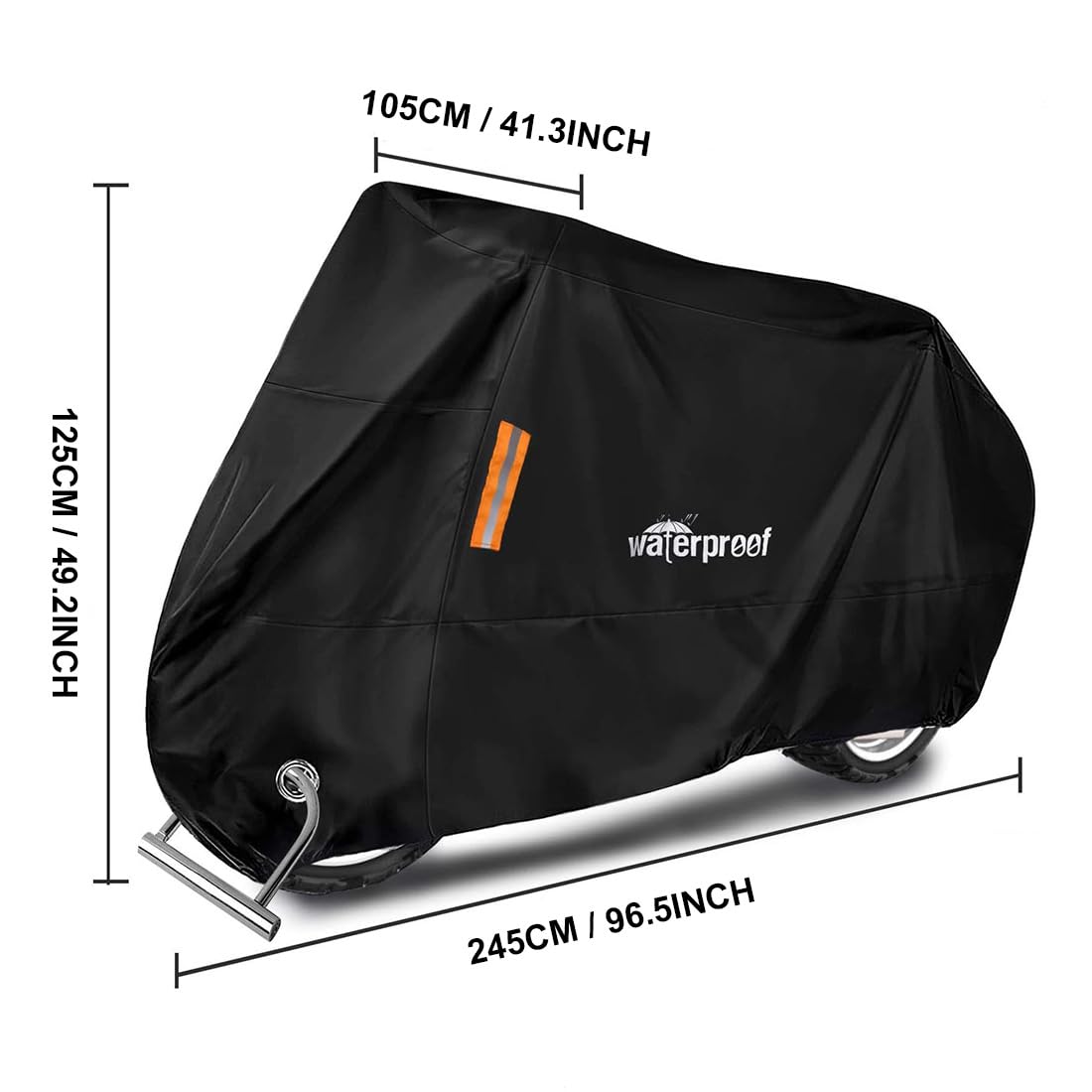 Cubierta de Motocicleta,funda moto para Todas las Estaciones,Protección al Aire Libre a Prueba de Agua y Solar,con Bolsa Almacenamiento,Apto para Vehículos Motocicleta hasta 105"