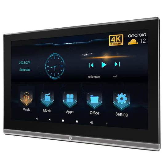 TV Portátil Reposacabezas Bsldtor 14" 4K Pantalla Táctil con Android12 WiFi y Bluetooth para Coche