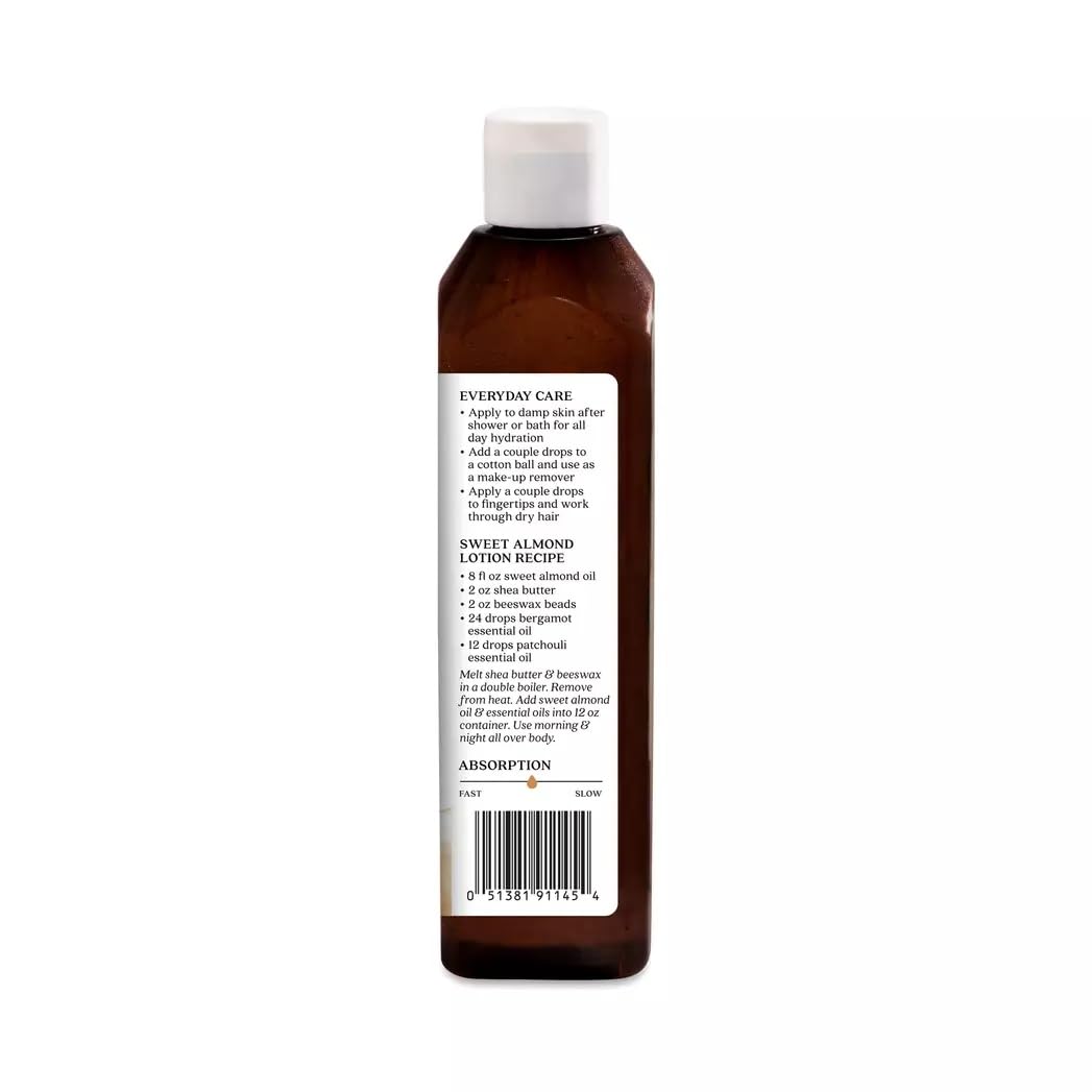 Aura Cacia - Pure Sweet Almond Oil | Non-GMO Project Verified | 16 fl. oz.