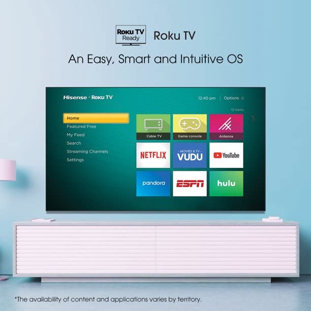 Hisense Television de 40 Pulgadas Serie H Pantalla LED HD Smart Roku TV con HDR HDMI USB Frecuencia de Actualización 60 Hz Funciona com Asistente Google (Reacondicionado)