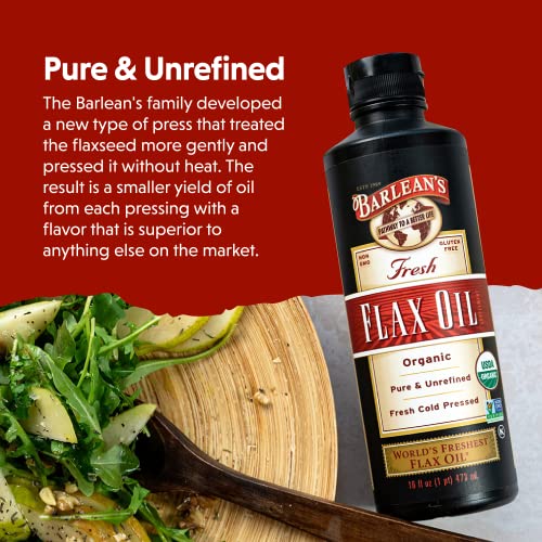 Barlean's Organic Oils Fresh Flax Oil, 16-Ounce Bottle