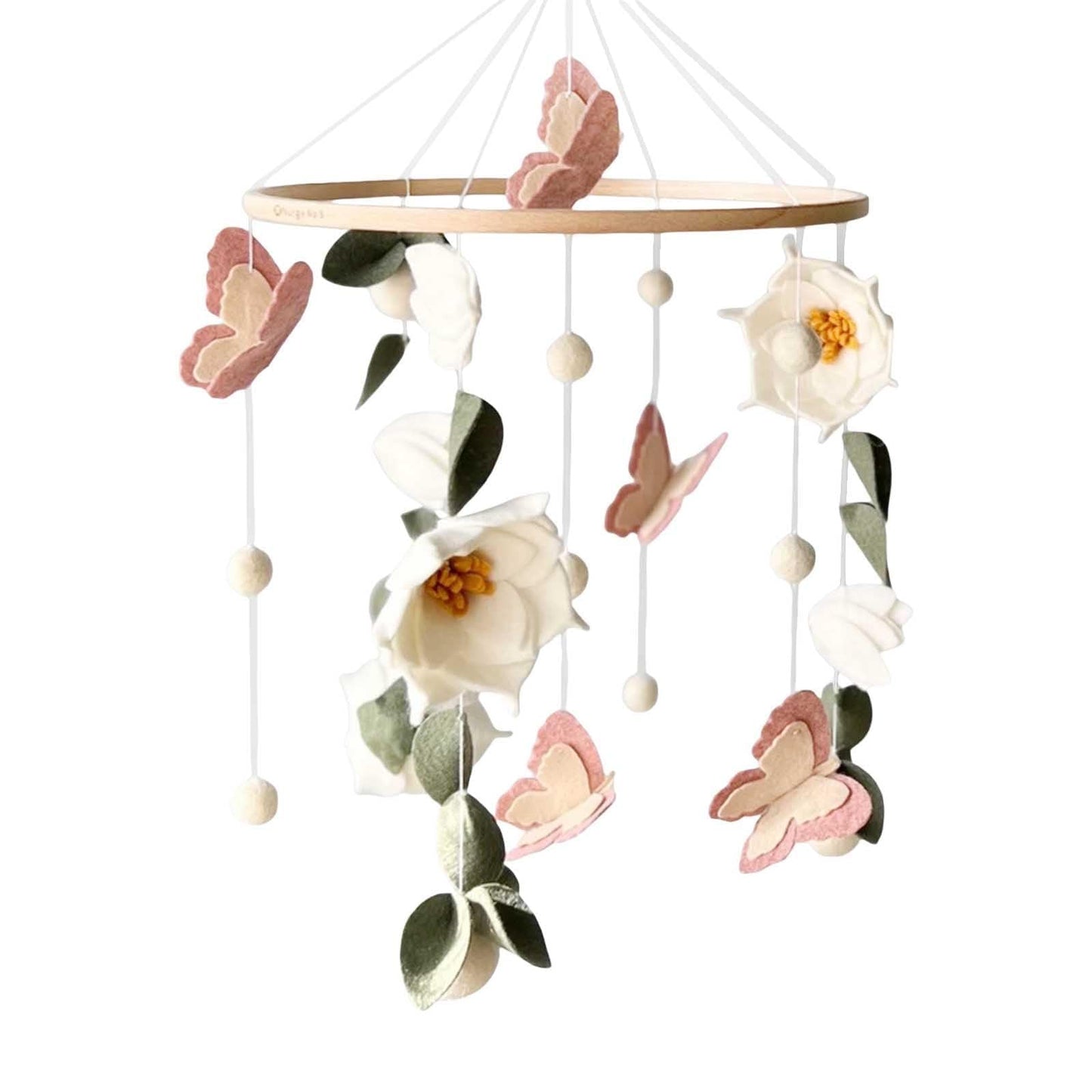 Decoración floral para bebé, diseño de mariposas de fieltro, para cuna, niños, niñas, estilo bohemio, neutro, regalo para colgar para decoración de guardería, accesorios