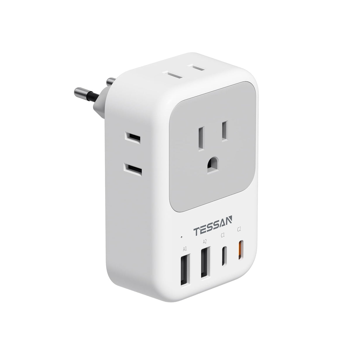 Adaptador Europeo TESSAN Blanco 20W Cargador Tipo C Carga Rápida