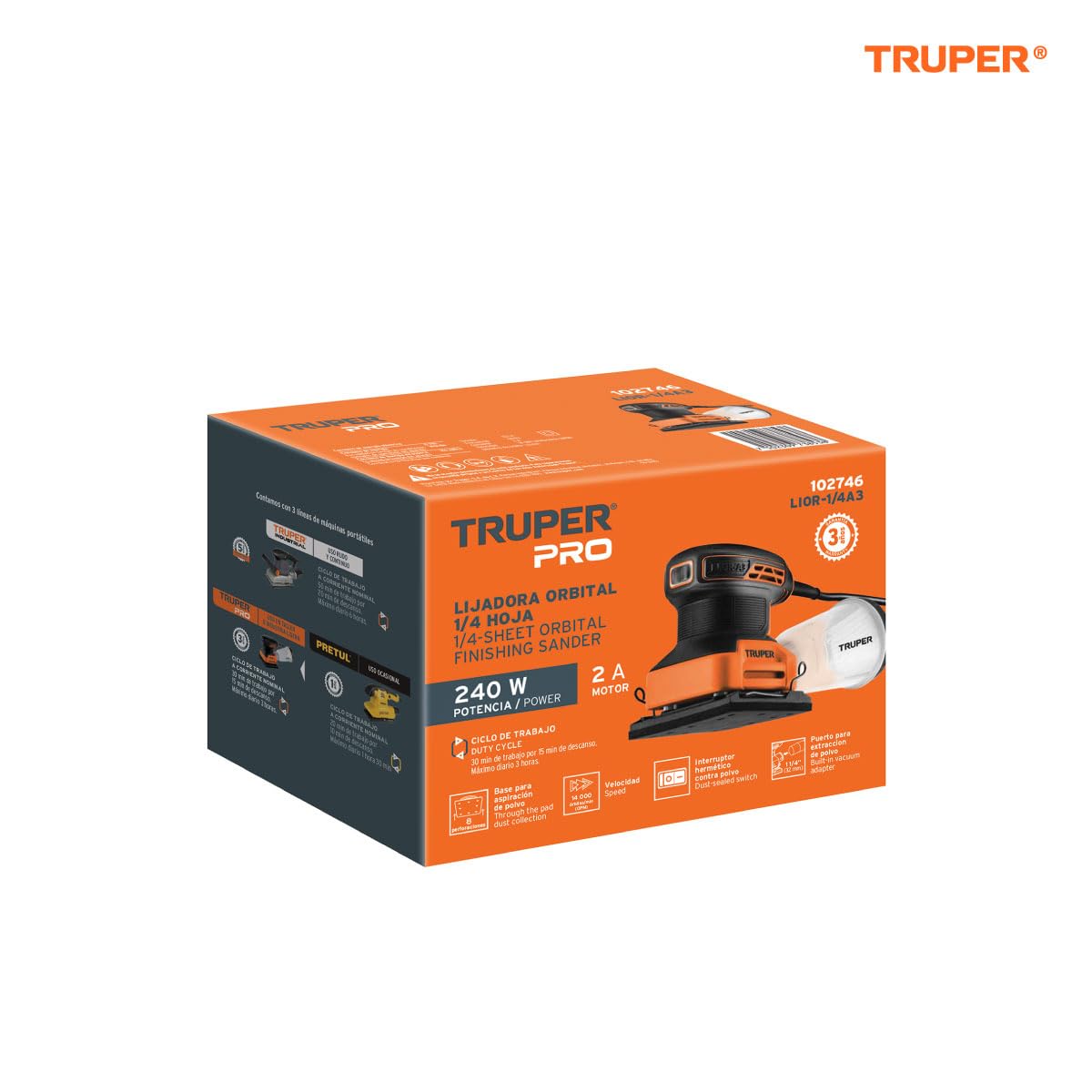 Lijadora Orbital Truper LIOR-1/4A3 240W Profesional