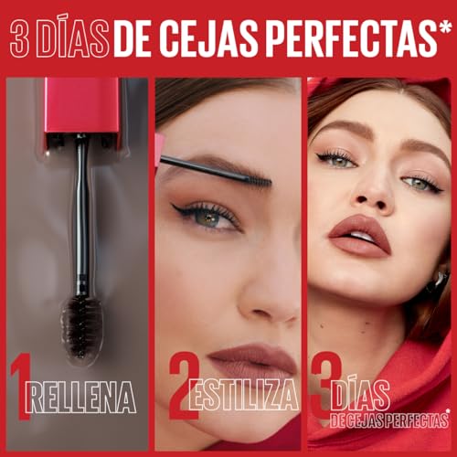 Maybelline Estilizador de cejas en gel de facil aplicación, Tattoo 3D tono Warm, 21g