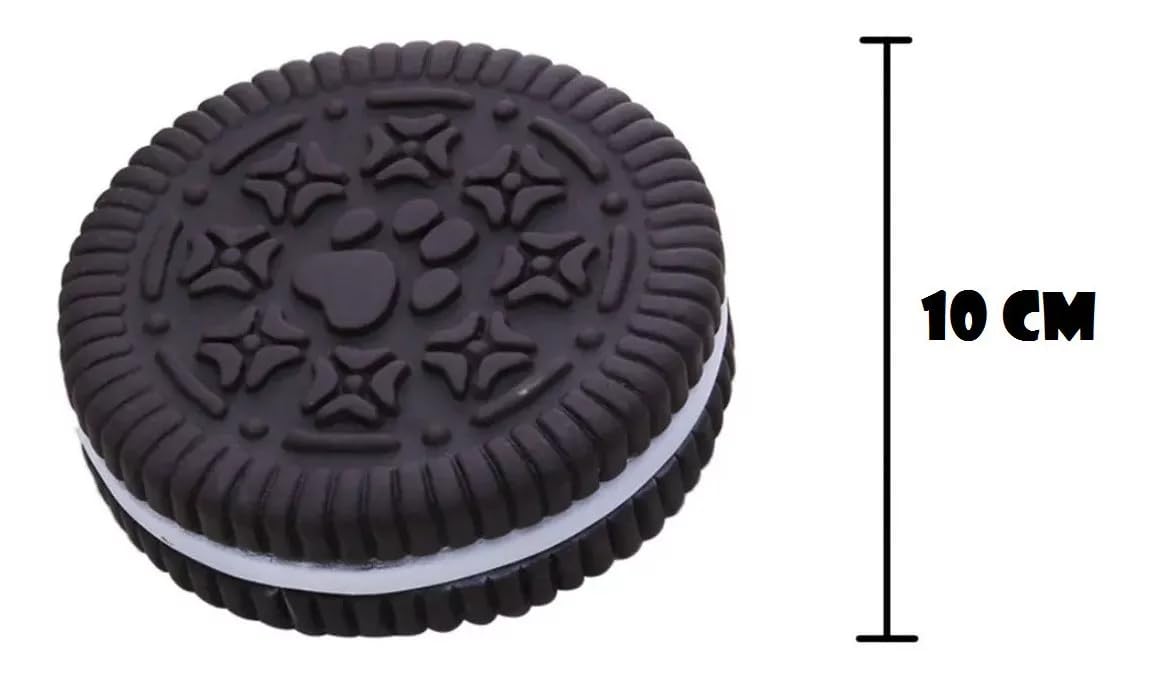 Juguete de Goma para Perros en Forma de Galleta Oreo | Sonido Interactivo | Limpieza de Dientes | Material Seguro y Duradero | Ideal para Mordidas y Masticaciones