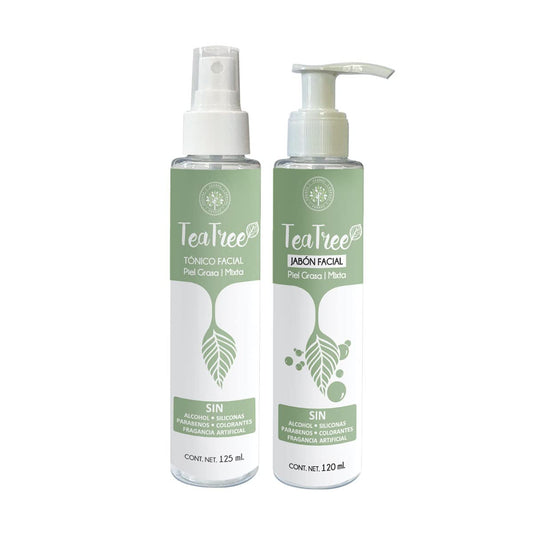 Árbora KIT Tónico Facial Hidratante + Jabón Facial Con Tea Tree y Petitgrain | LIMPIA, TONIFICA e HIDRATA tu piel | Ideal para Piel Grasa y Mixta | SIN Parabenos, Siliconas, Colorantes, Alcohol ni Fragancia Artificial | 125 ml.