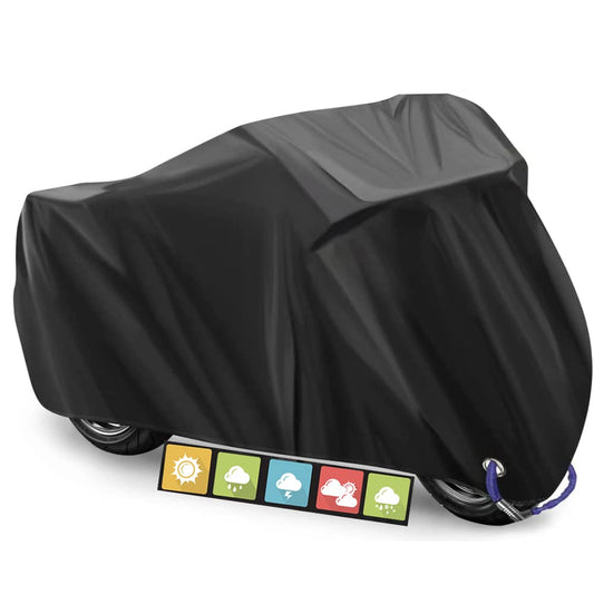 Funda para Moto Cubierta de la Motocicleta Oxford - Cubierta para Motocicletas, Funda para Motocicleta Impermeable Protección contra el Polvo, UV, Escombros, Lluvia y Clima (XXXL 104pulgadas - Negro)