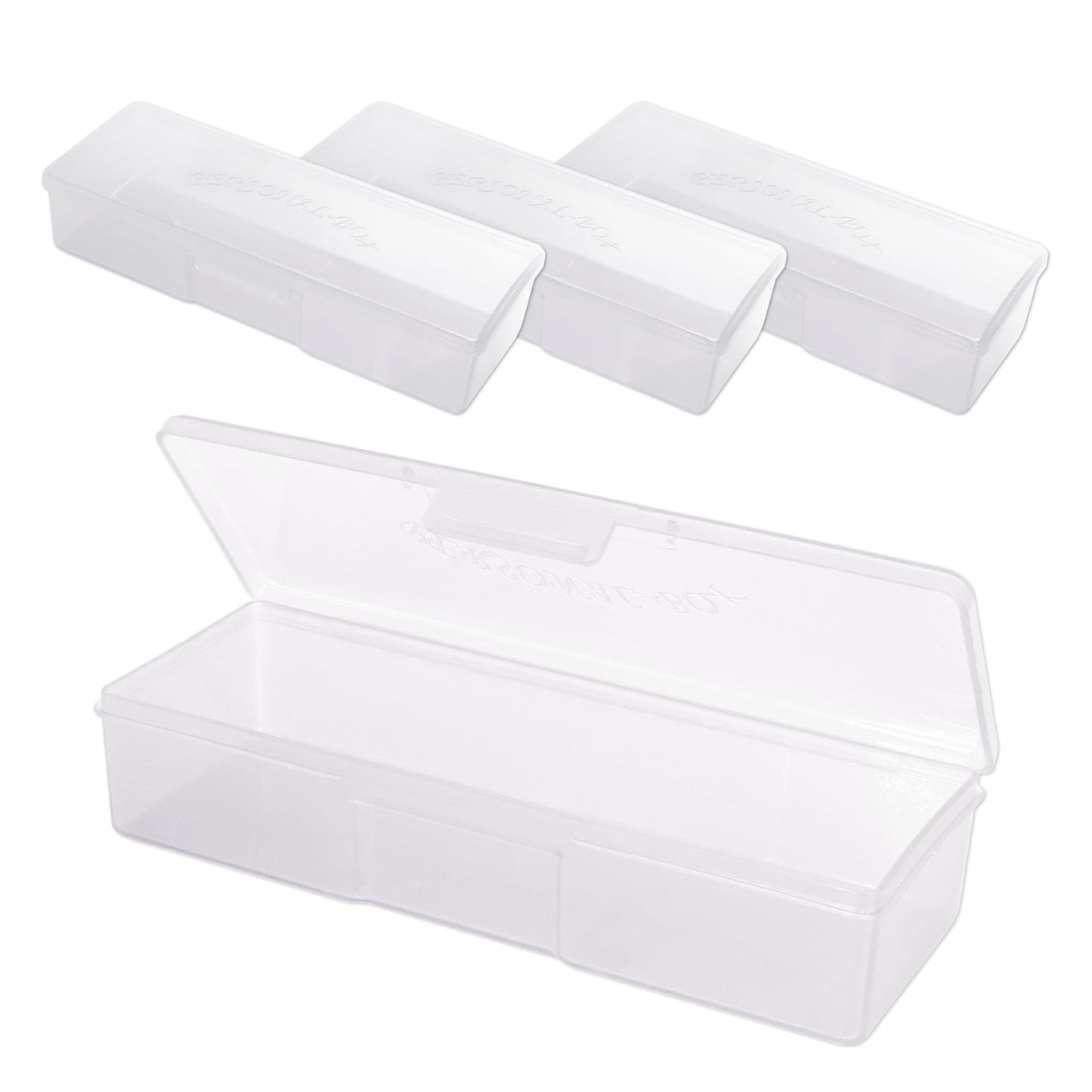 Beauticom Personal Box Storage Case for Professional Manicurist Nails Pedicure (Large Size) (3 Pieces, FROSTED)