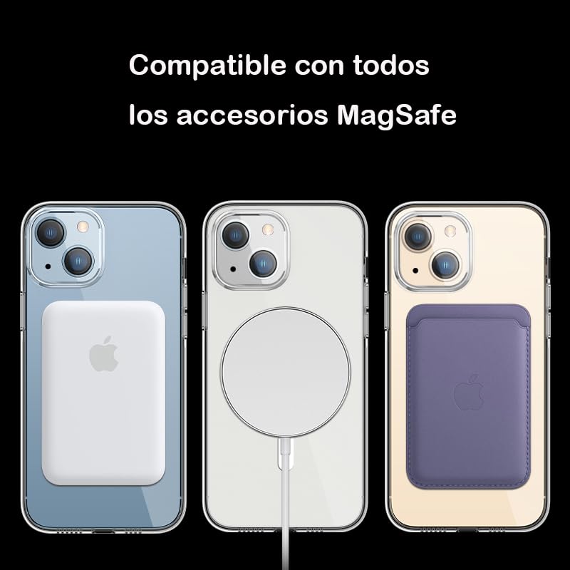 HaroKing Funda para iPhone 13/14 6.1 Pulgadas, Compatible con Magsafe circulo magnético, Acrílico RígidoTrasero con TPU Flexible, Esquinas con Absorción de Choque