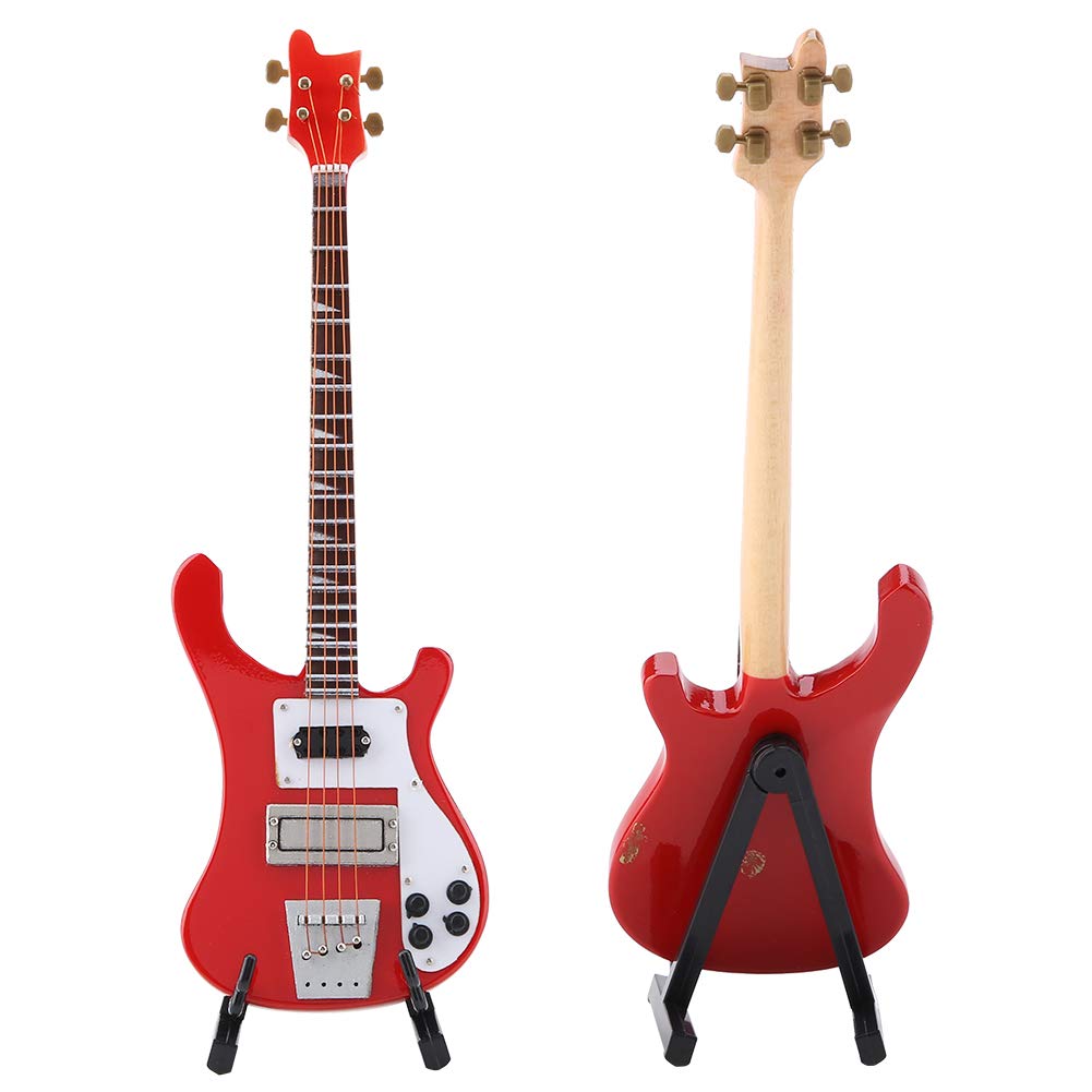 Guitarra Eléctrica Miniatura Réplica de Bajo Eléctrico en Miniatura para Amantes de la Guitarra Colección de Decoración de Instrumentos Musicales - Modelo de para Coleccionistas y