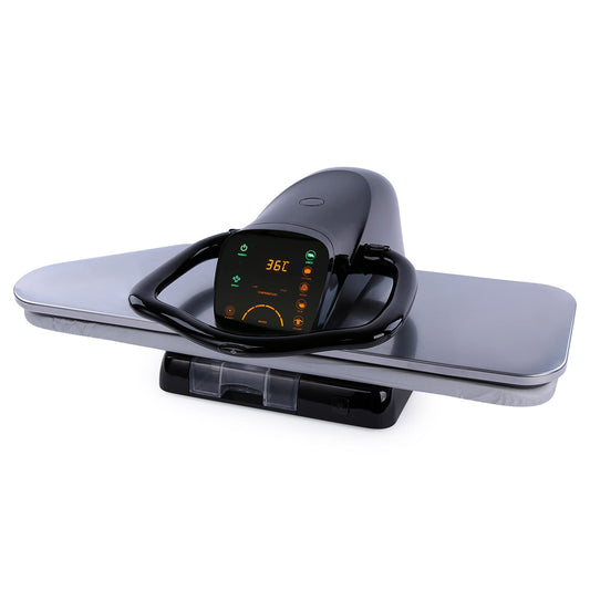 Prensa de Plancha de Vapor de 34 Pulgadas con Pantalla LED Táctil y 5 Ajustes de Tela
