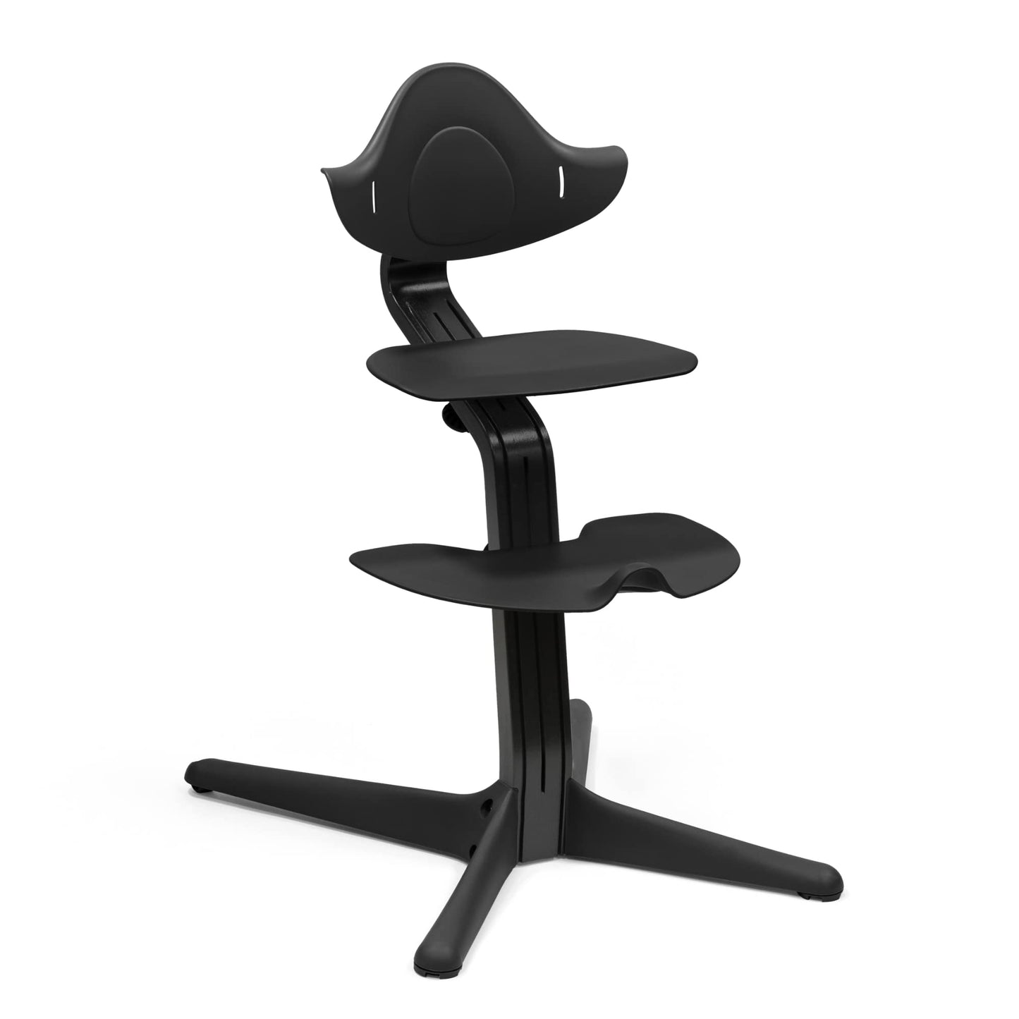Silla Stokke Nomi - La silla que inspira a sentarse de forma activa - Sin herramientas, ajuste fácil - Incluye un reposapiés estable y ruedas antivuelco - Soporta hasta 150 kg (Negro)