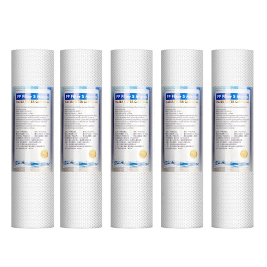 Filtro de Agua Universal para Toda la Casa 5 Micras Repuesto de Sedimentos Blanco Pack de 5