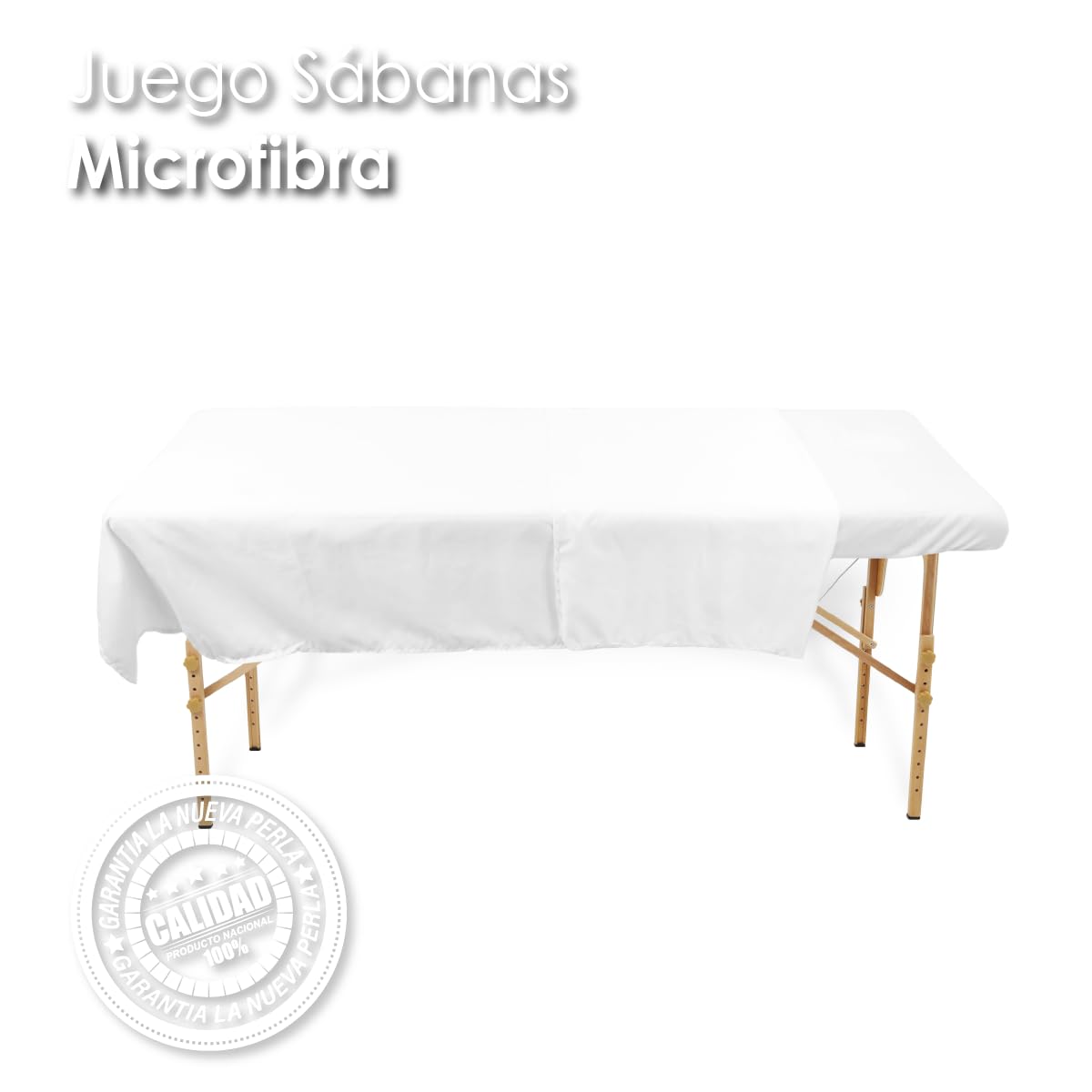 La Nueva Perla Juego Sabana Camilla Masaje Spa Exploracion Microfibra Color (Blanco, 1 Juego (2 Piezas))