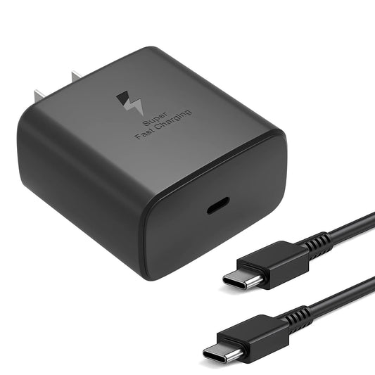Cargador Tipo C para Samsung, 45W Rápido Cargador Tipo C con Cable de 2M, para Samsung S25 Ultra/S24 Ultra/S23 Ultra/S22 Ultra/S21/S20/S10/Note 20/Note 10/A55/A54/Galaxy Tab S7/S8/S9/S10 Ultra (2M)