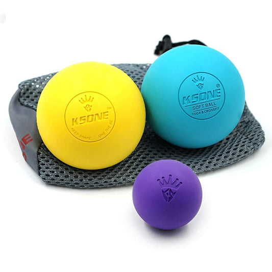 KSONE - Juego de bolas de masaje de lacrosse (rodillo de masaje muscular)