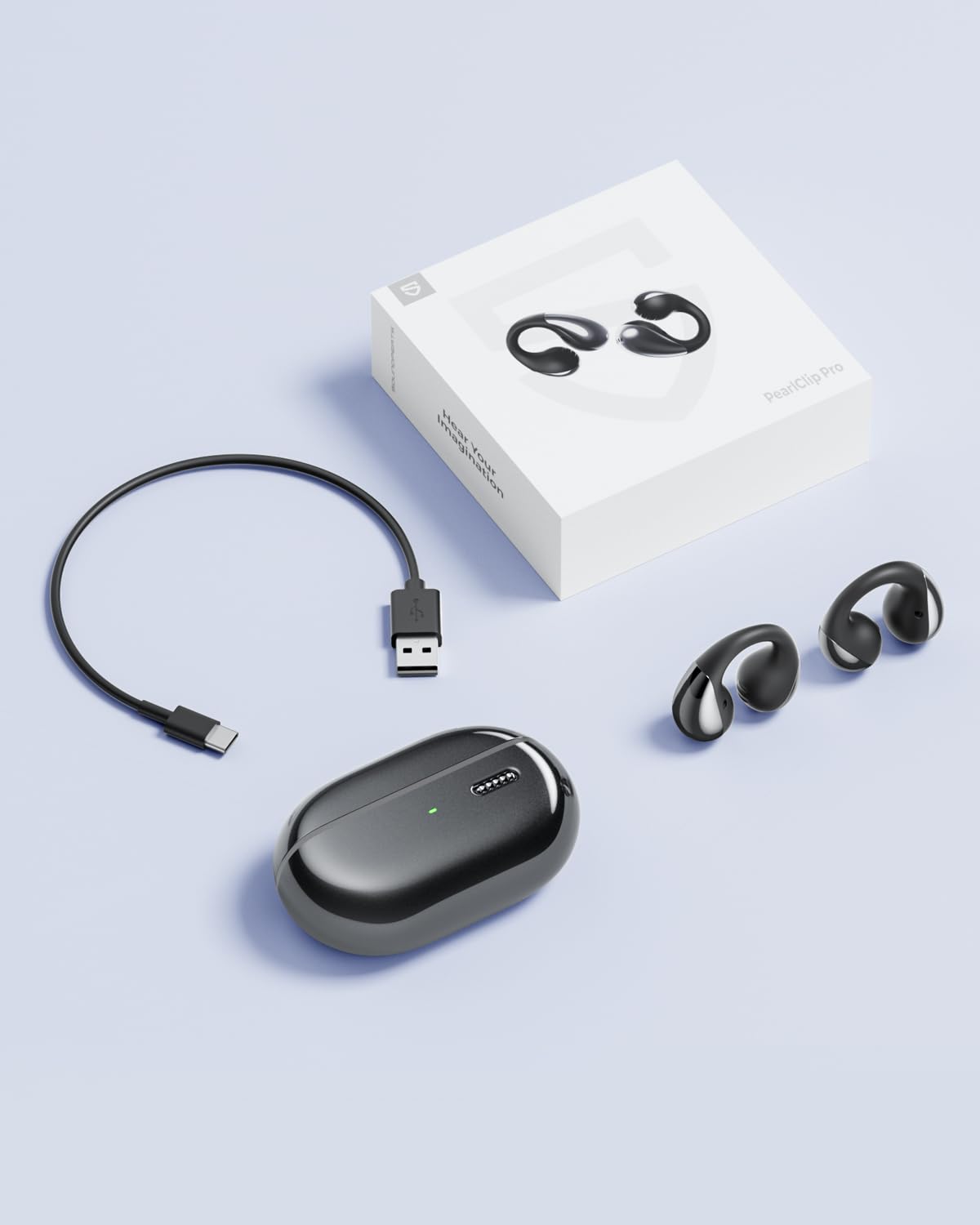 Audífonos Inalámbricos Open-Ear SoundPEATS PearlClip Pro Negro