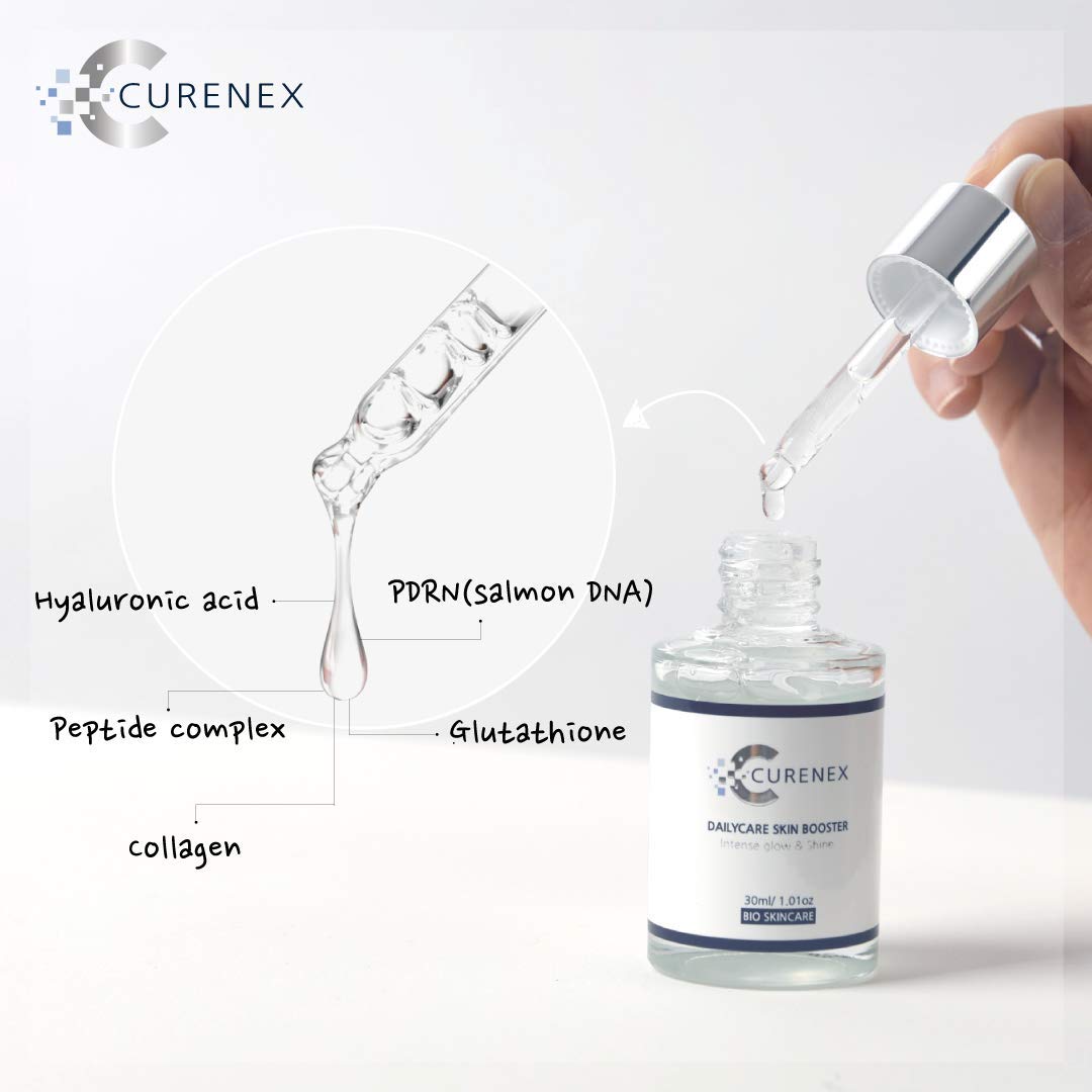 CURENEX- Curenex Daily Care Skinbooster es un potente concentrado de suero que aprovecha el poder del ADN de salmón para revitalizar tu piel.