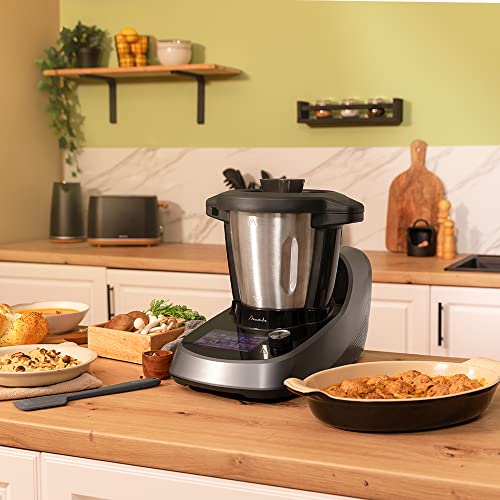 Cecotec Robot de Cocina Multifunción Mambo Touch con Jarra Habana. 1600 W, 37 Funciones, Pantalla Táctil TFT 5" con Recetario Integrado, 3,3 Litros, APP, Báscula y Jarra de Acero Inox + Habana