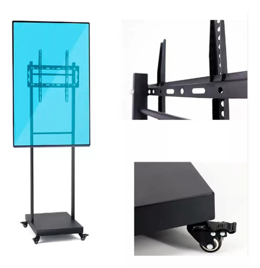 Lucky Owl Soporte de TV para Piso de 32 40 43 50 55 60 65 Pulgadas, Carga máxima 30kg, VESA de 400X400mm, Resistente Material Reforzado, con rueditas, Compatible con 99% de televisores.