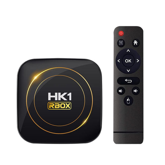 Caja de TV Android 12.0, HK1 RBOX 4 GB RAM 64 GB ROM H618 Quad-Core 64 bits CPU compatible con WiFi6 Dual 2.4G/5.8GHZ Ethernet BT4.2 4K 6K HDR10+ Ultra HD Smart Home Player
