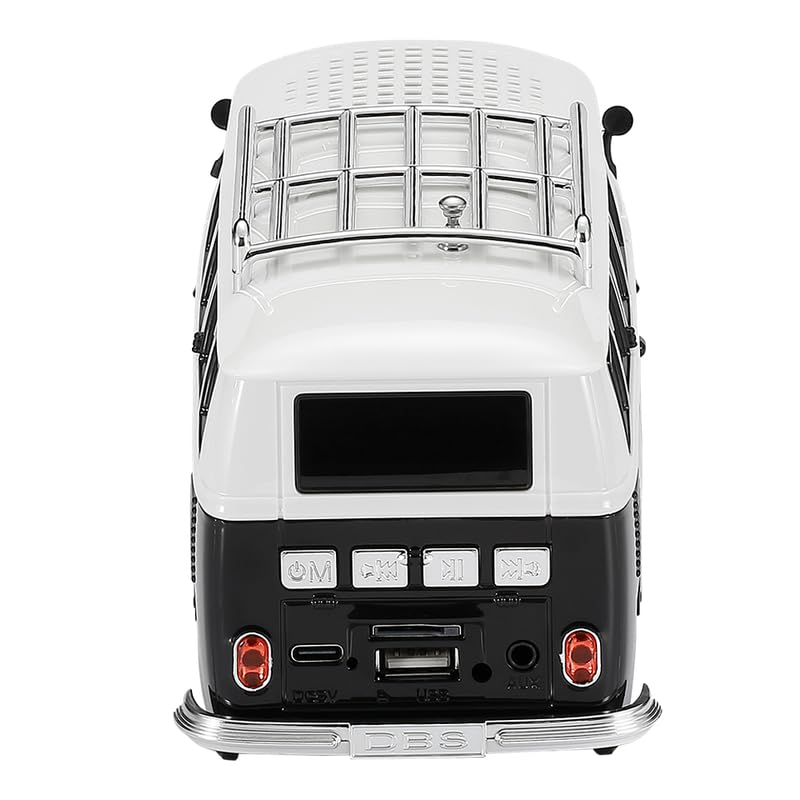 Altavoz Retro QFX Azul Bluetooth 1961 con Radio FM y Luces LED de Fiesta