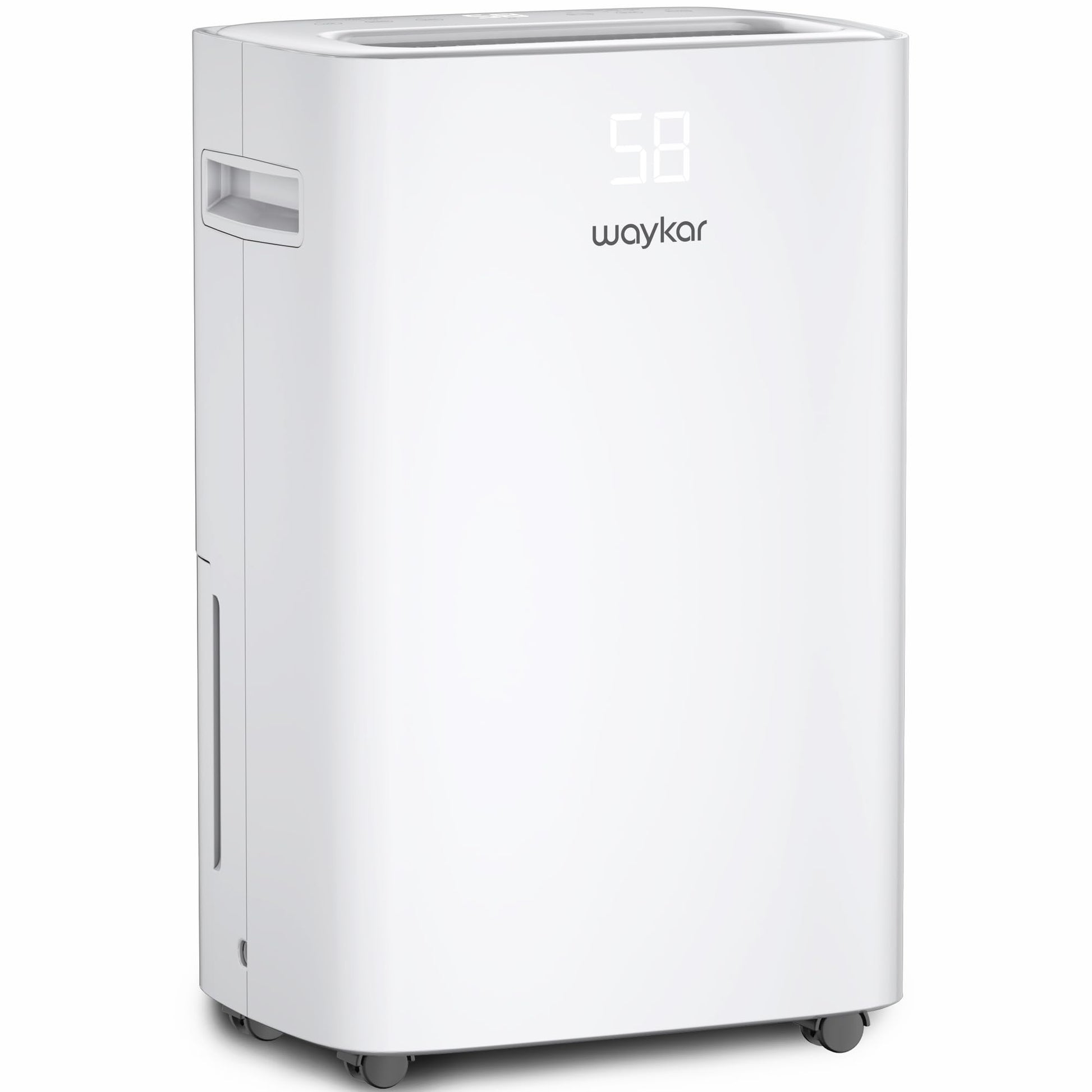 Deshumidificador Waykar 50 Pints Blanco con Manguera de Drenaje e Inteligente Control de Humedad para Hogar y Sótano