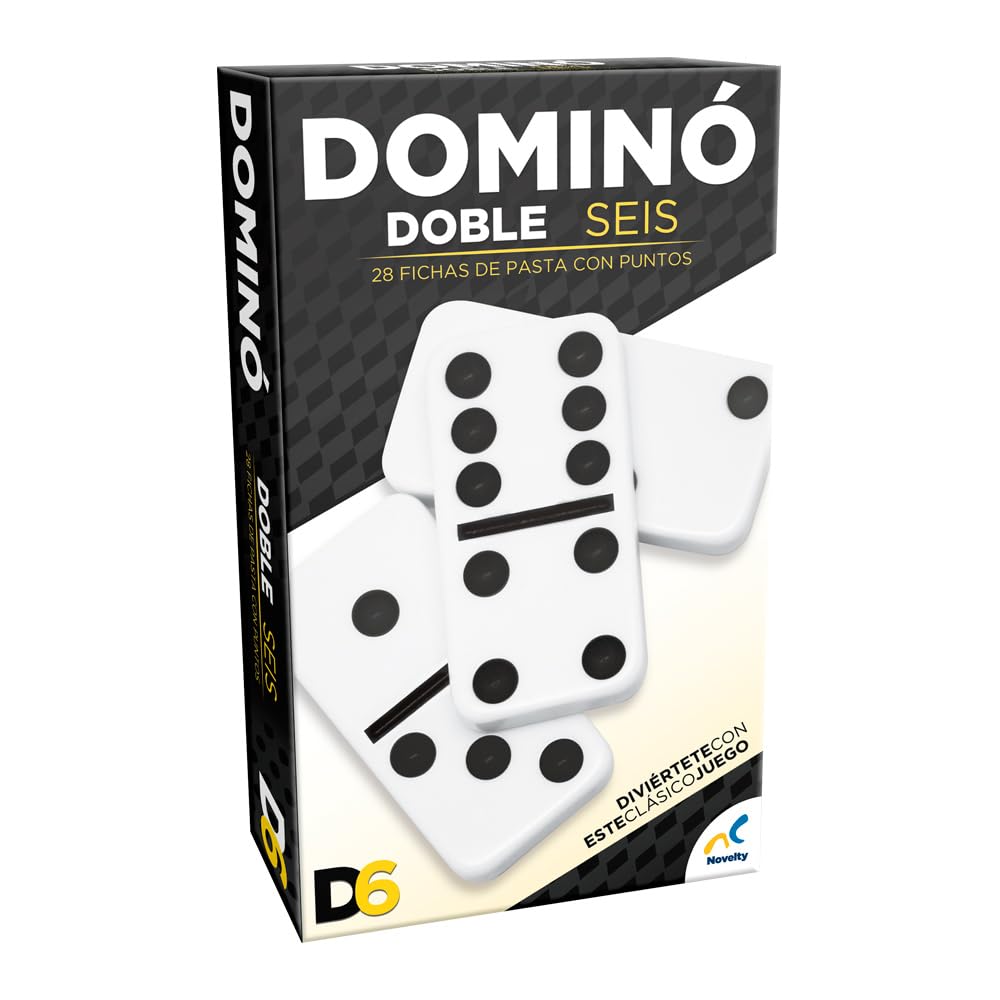 Juego de Mesa Dominó Novelty Corp Puntos Dobles 6 Estrategia y Diversión Juegos Familiares 28 Fichas