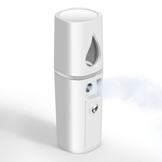 GIVERARE Nano Vaporizador Facial, Práctico Mini Mister Con Espejo, Rociador de Niebla Recargable Usb, Tanque de Agua Visual Hidratante y Hidratante para Rostro, Maquillaje, Cuidado de La Piel, Extensi