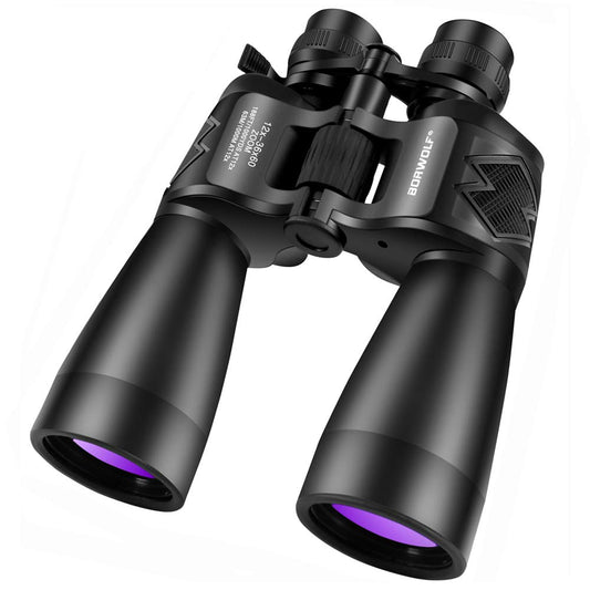 BORWOLF - Prismáticos profesionales de alta ampliación HD de 12 a 36 x 60 pulgadas, telescopio de caza al aire última intervensión, prismáticos de alta potencia para observación de aves