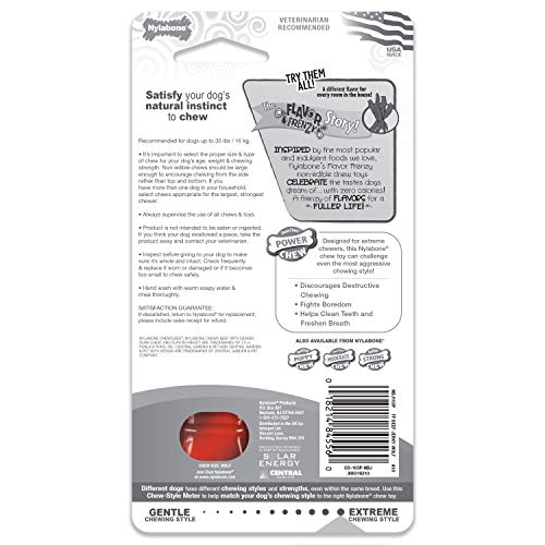 Juguete Masticable para Perros Nylabone Power Chew Larga Duración Texturizado Sabor Beef Jerky Lobo