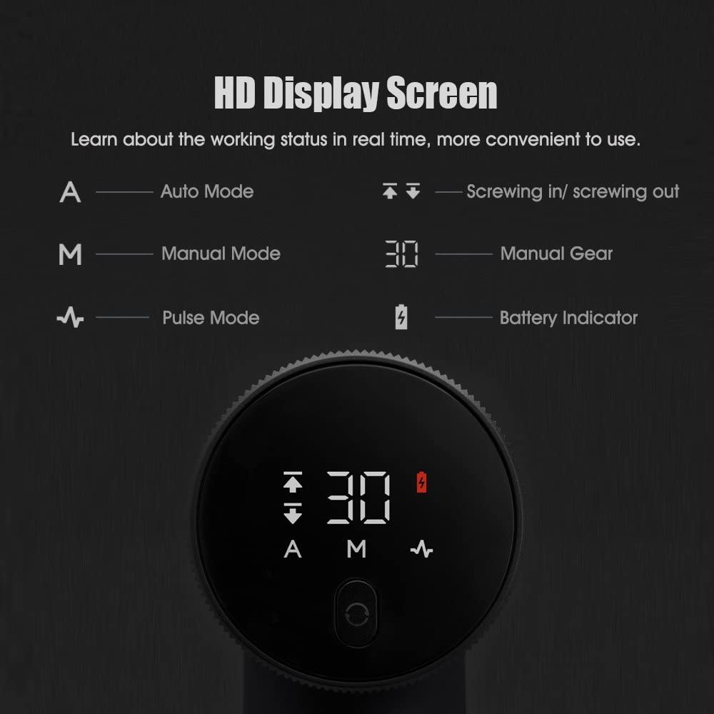 Xiaomi 12V Max taladro inalámbrico sin escobillas, 30 nm potente par, control de precisión de 30 velocidades, 3 modos de funcionamiento, visualización inteligente, gris