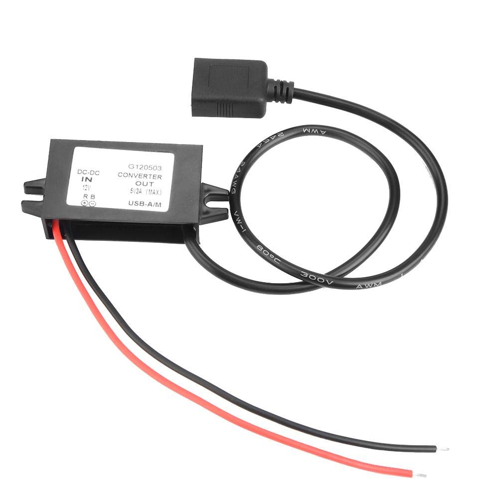 Convertidor DC-DC Módulo de Fuente de Alimentación Reductor USB Convertidor de Automóvil 12V a 5V 3A Conectores Adaptadores USB para Teléfono Pantalla LED de Audio para