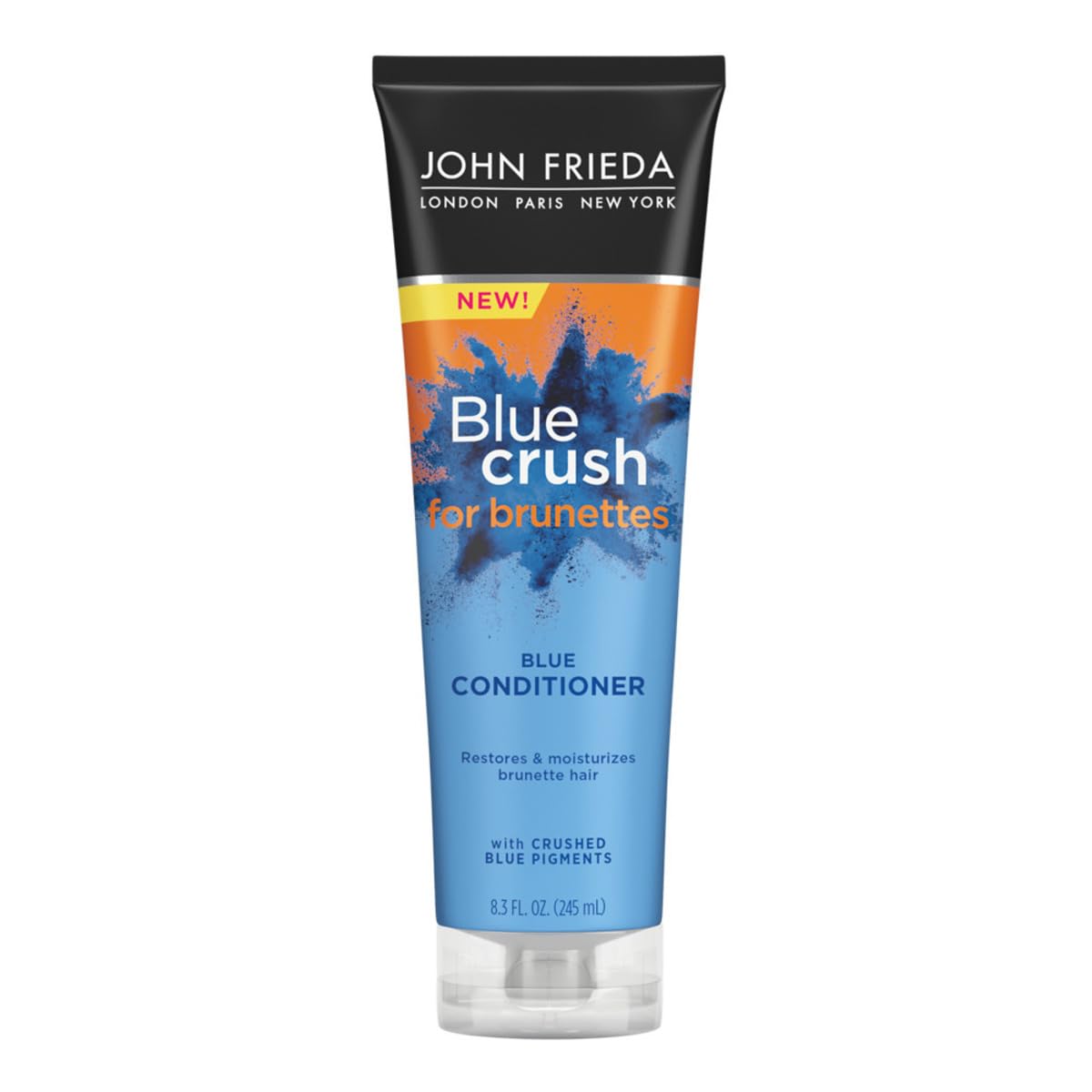 John Frieda Blue Crush para Castañas Acondicionador Azul |8.3 Onzas (245 mL) | Humectación para Cabello Castaño Teñido y Natural