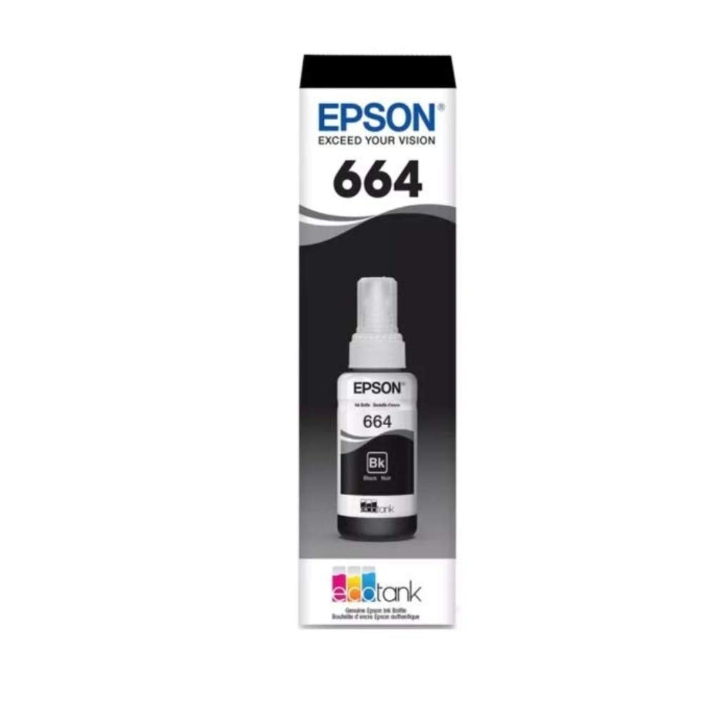 Pack Botella Tinta Epson T664 Negro Línea EcoTank Alto Rendimiento